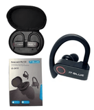 Fone De Ouvido Gancho Tws Bluetooth Esporte Corrida Ciclismo Cor Preto Cor da luz Azul e Vermelho - Shop Cotidiano