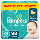 Fraldas Pampers Confort Sec G x 98 unidades