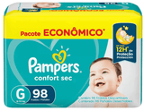 Fraldas Pampers Confort Sec G x 98 unidades