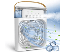 Climatizador Ventilador Aromatizador Umidificador Ar Condicionado Portátil Reservatório de Água Gelada Gelo Luz de Led Temporizador - RCM Group® (Branco) - Shop Cotidiano