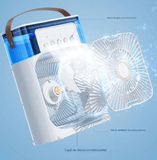 Climatizador Ventilador Aromatizador Umidificador Ar Condicionado Portátil Reservatório de Água Gelada Gelo Luz de Led Temporizador - RCM Group® (Branco) - Shop Cotidiano